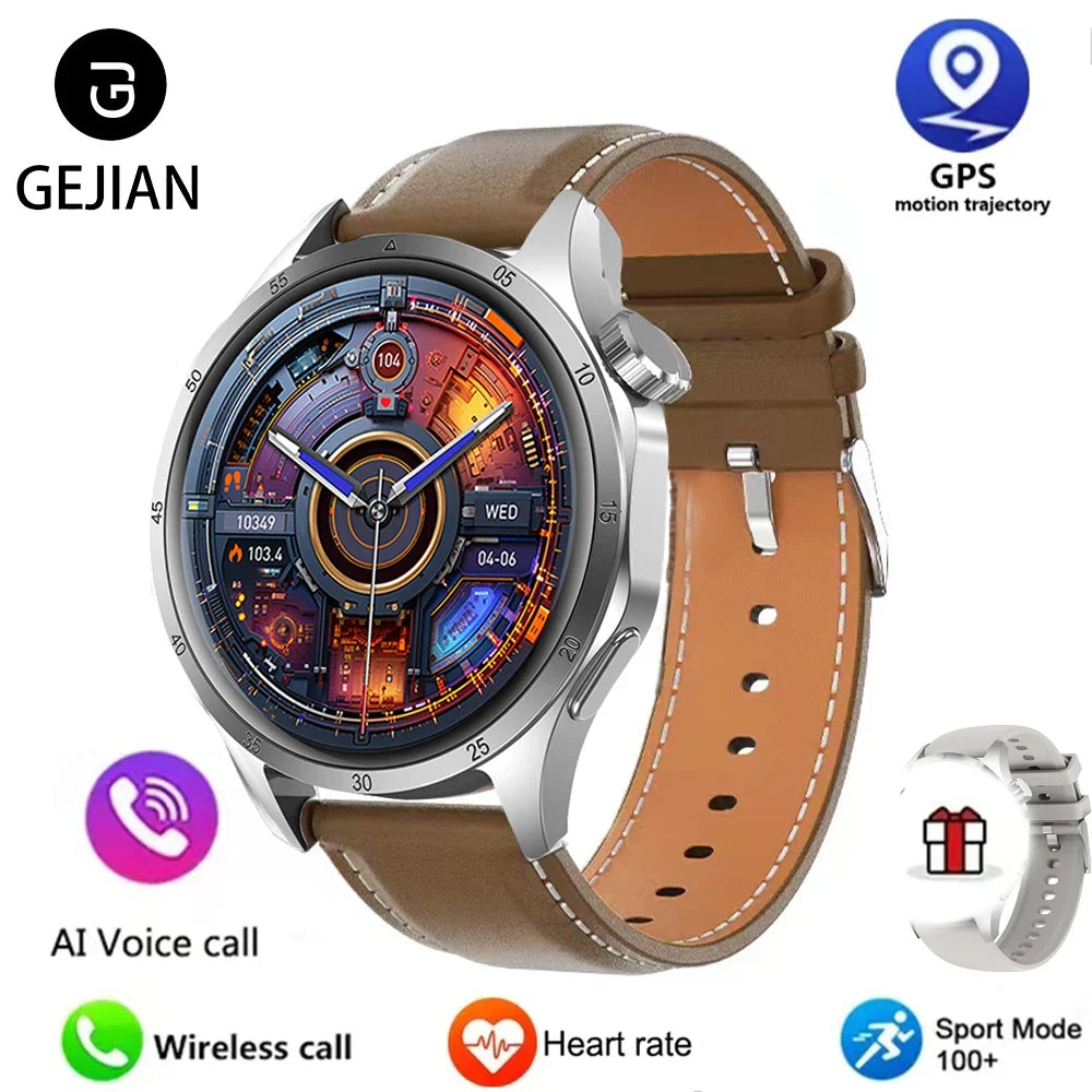 2025 Men GPS Smartwatch AMOLED Bluetooth Call NFC Waterproof