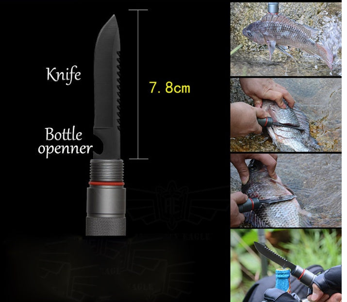 Outdoor Tactical Walking Stick Alpenstock Multifunction Hiking Camping Gear