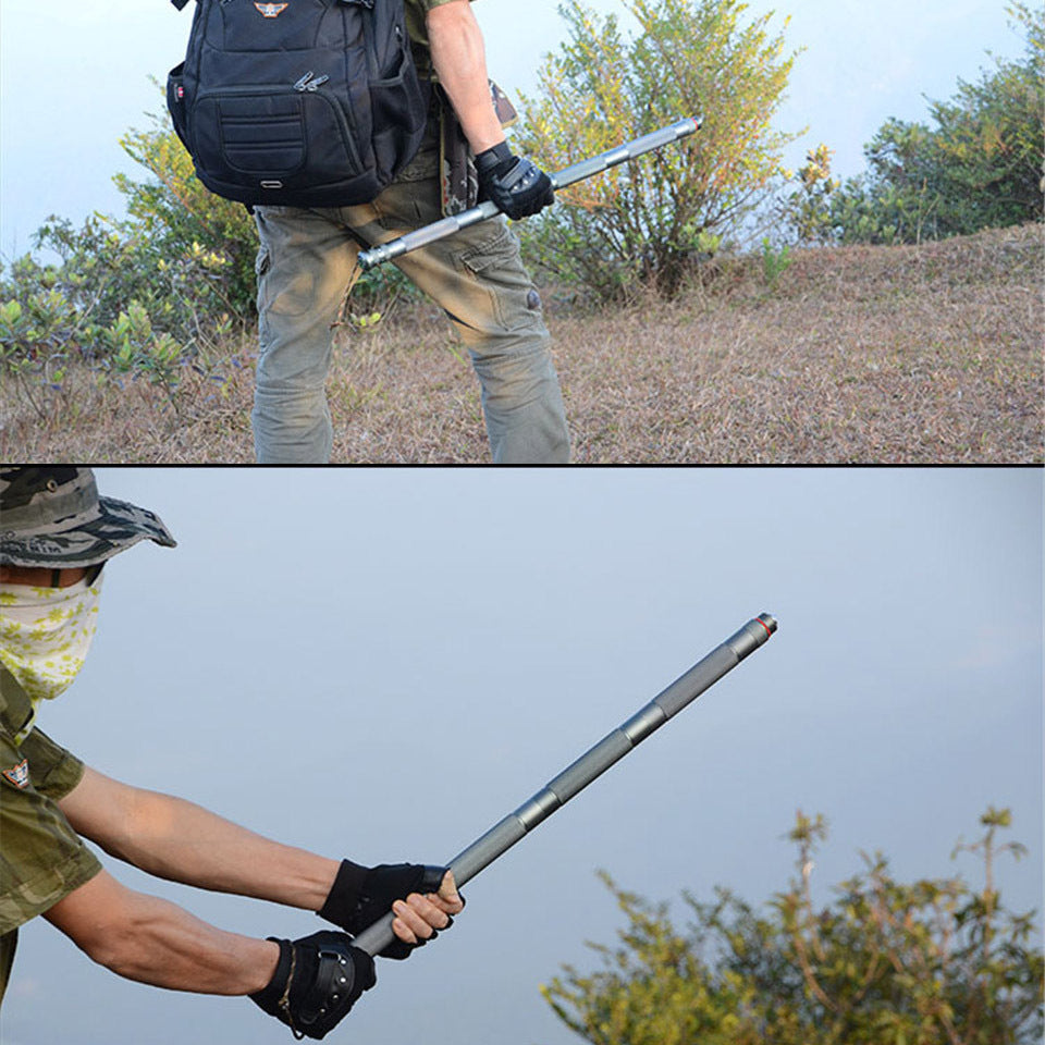 Outdoor Tactical Walking Stick Alpenstock Multifunction Hiking Camping Gear