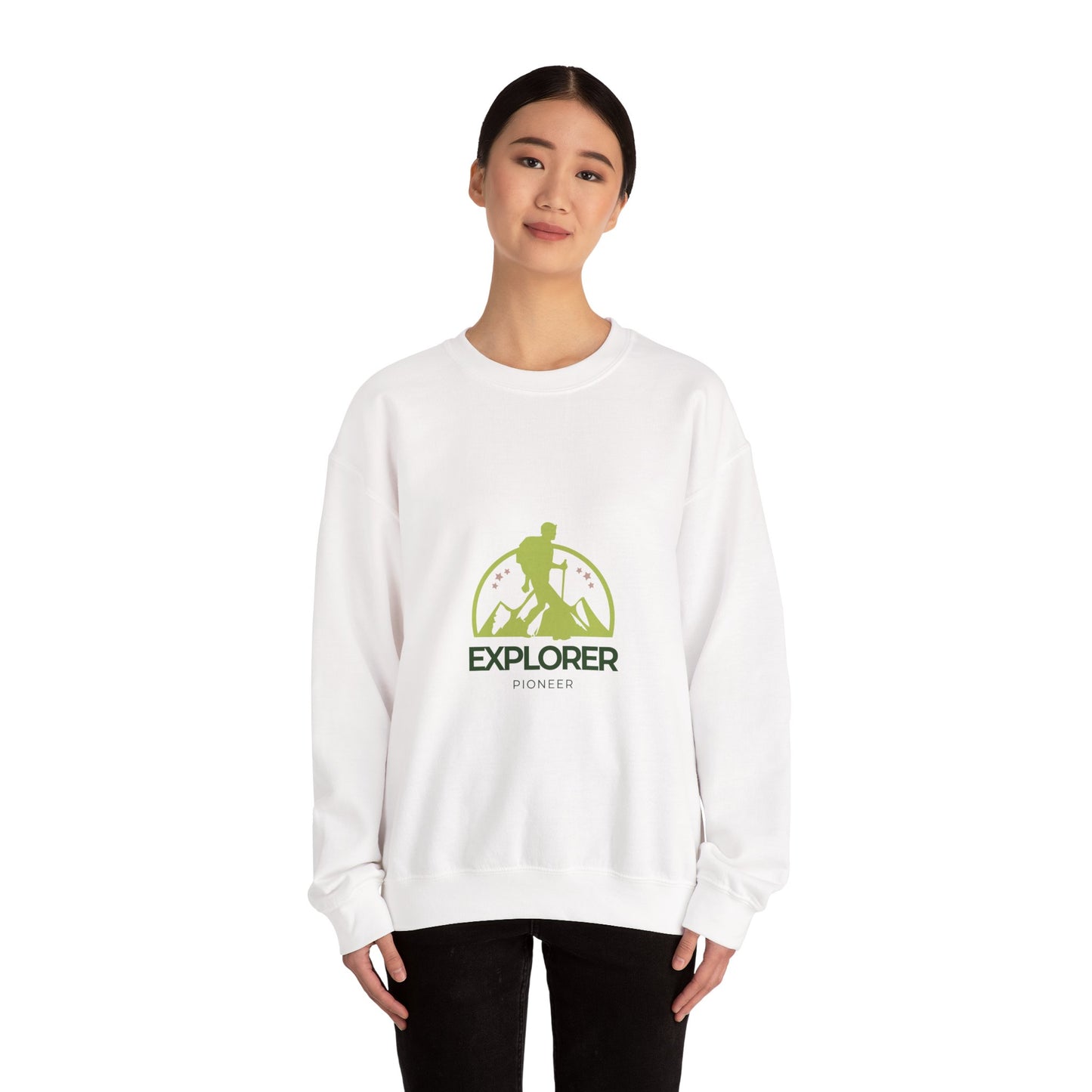 Explorer Crewneck Sweatshirt — Hiking Adventure Graphic