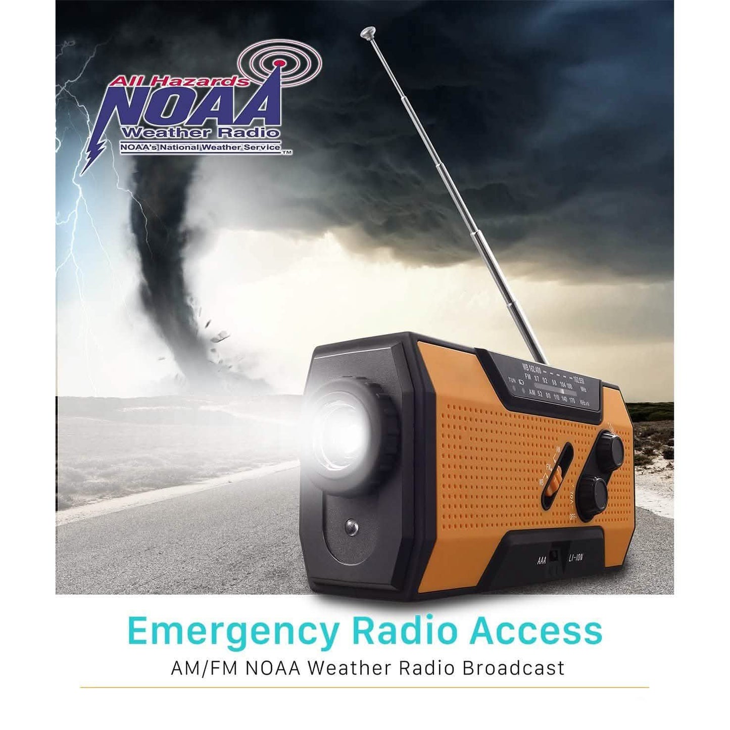 2000mAh NOAA Emergency Weather Radio Solar Power Bank Charger