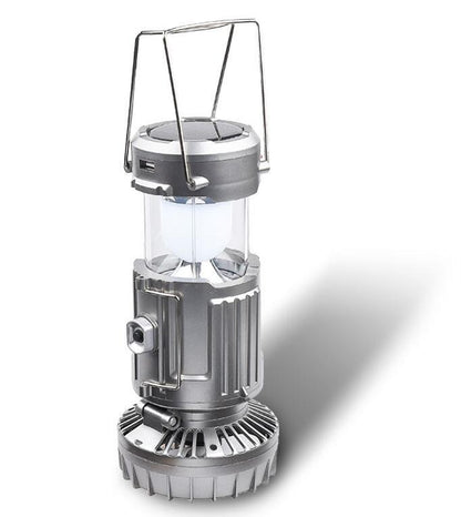 Portable LED Camping Lantern with Fan Solar Rechargeable Outdoor
