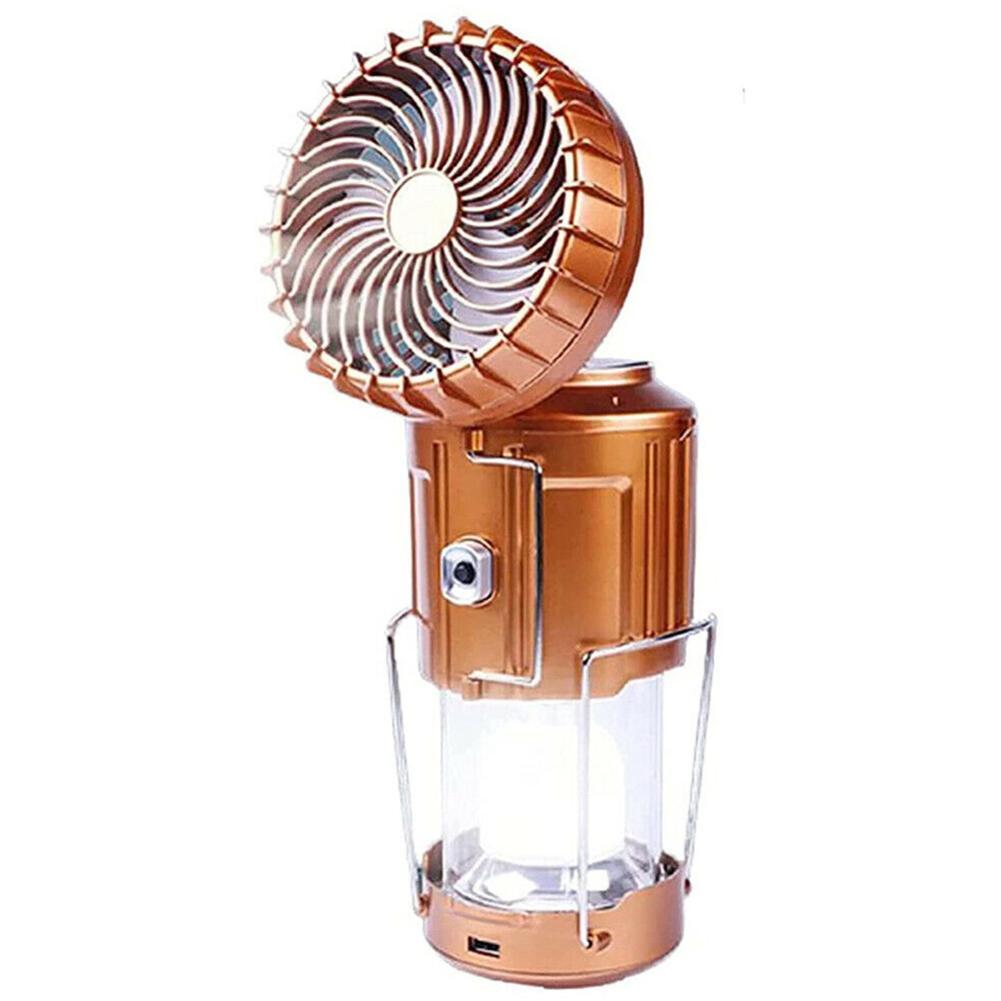 Portable LED Camping Lantern with Fan Solar Rechargeable Outdoor