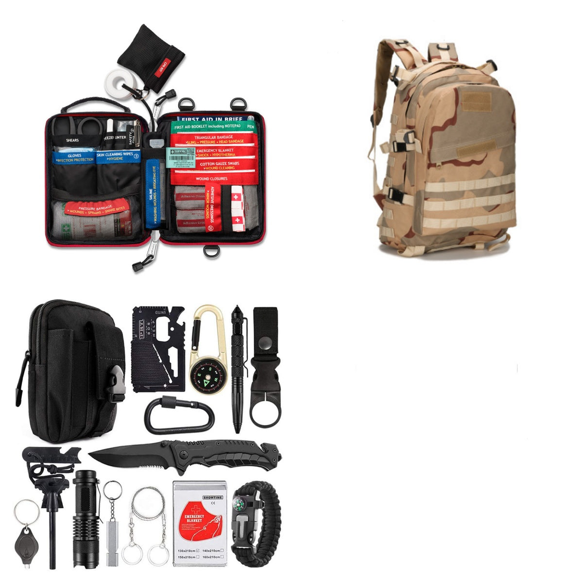Outdoor Camping Multi Function Survival Tool SOS Emergency Gear
