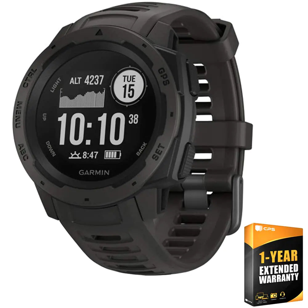 Garmin Instinct Rugged GPS Watch Heart Rate Compass Graphite