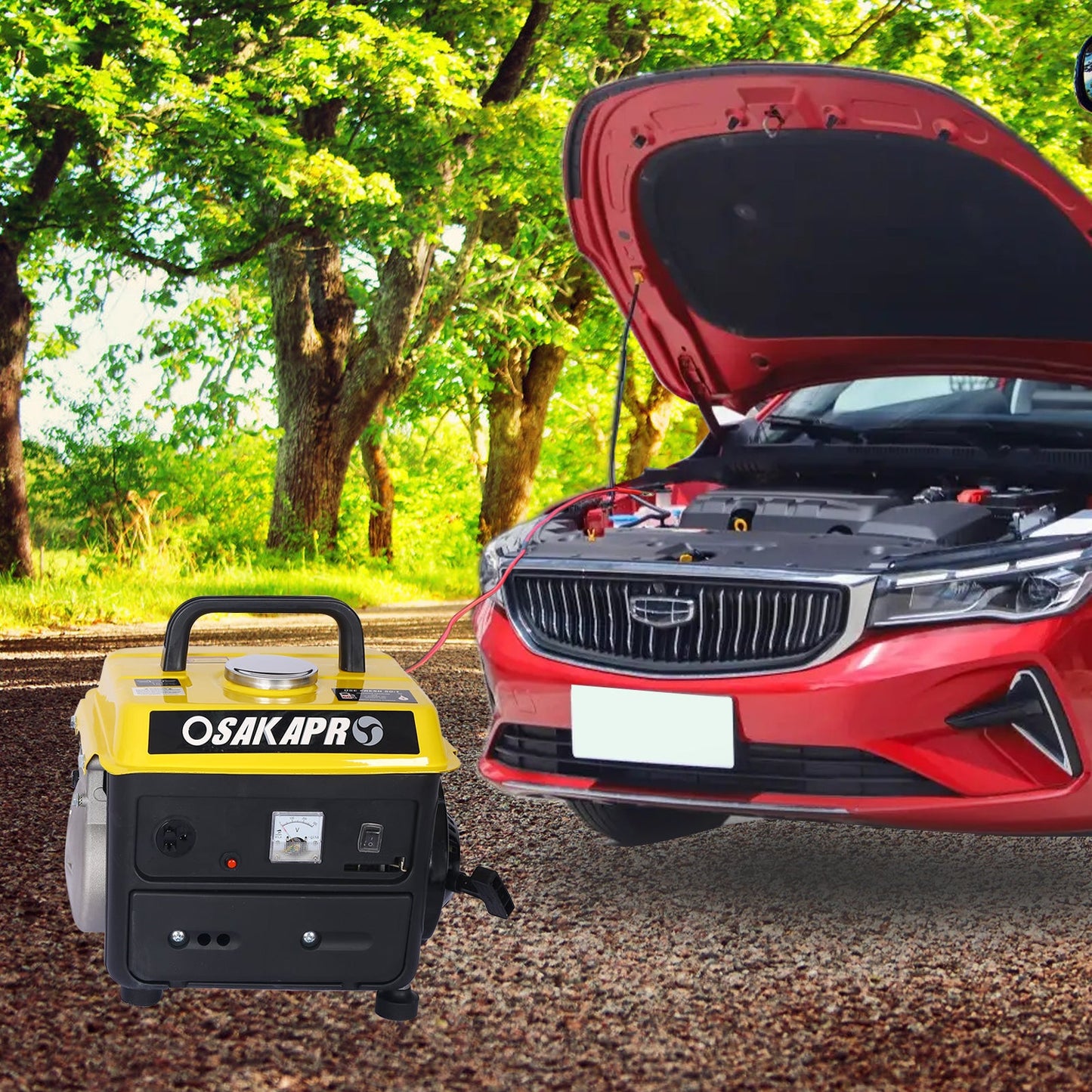 Portable Low Noise Gas Generator Steel Frame for Home Use