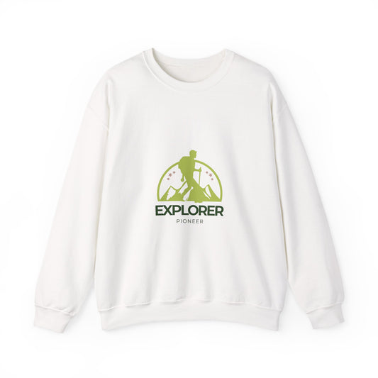 Explorer Crewneck Sweatshirt — Hiking Adventure Graphic