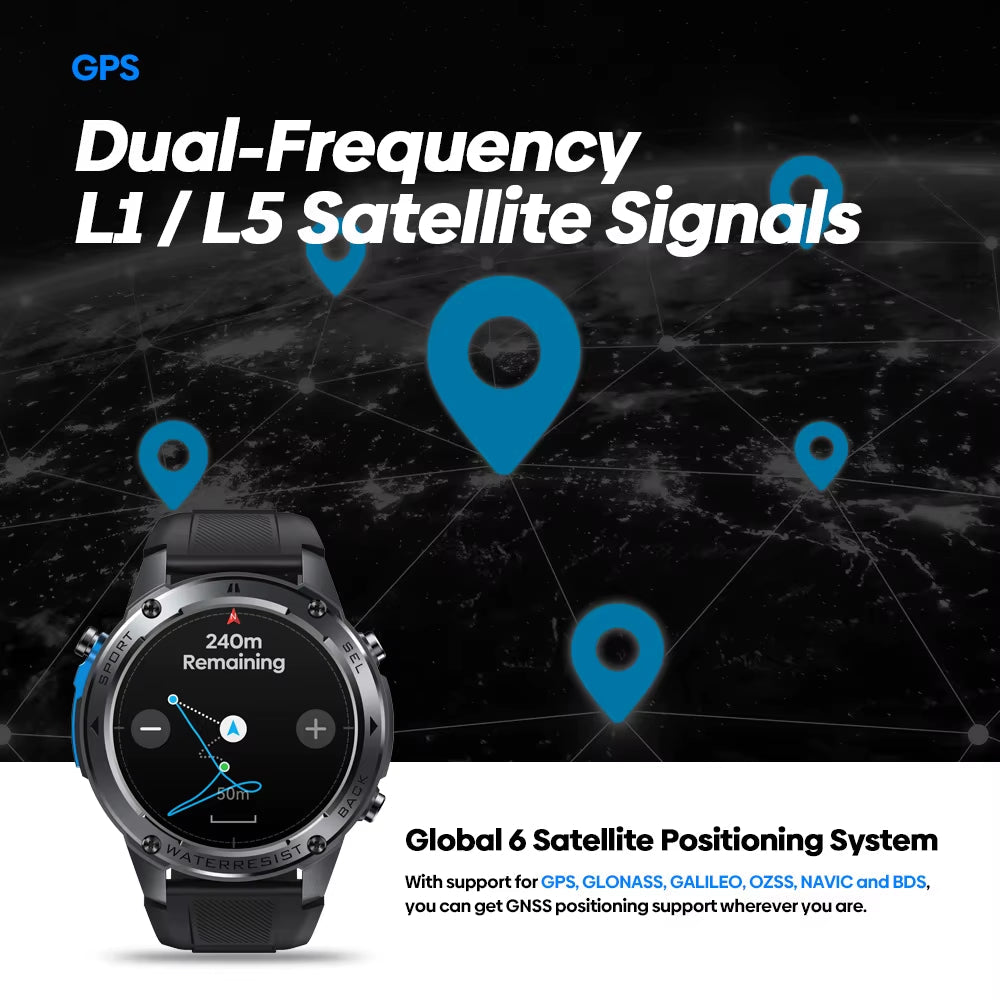 Stratos 2 Ultra GPS Smartwatch Compass Altimeter Dual Band