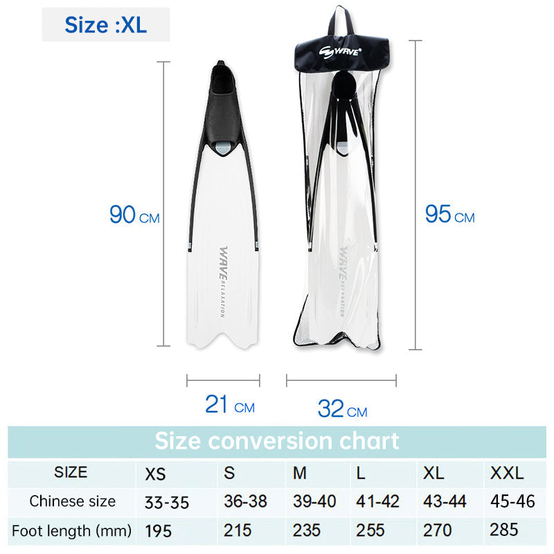 Professional Freediving Long Fins Anti Skid Snorkeling Spearfishing Gear