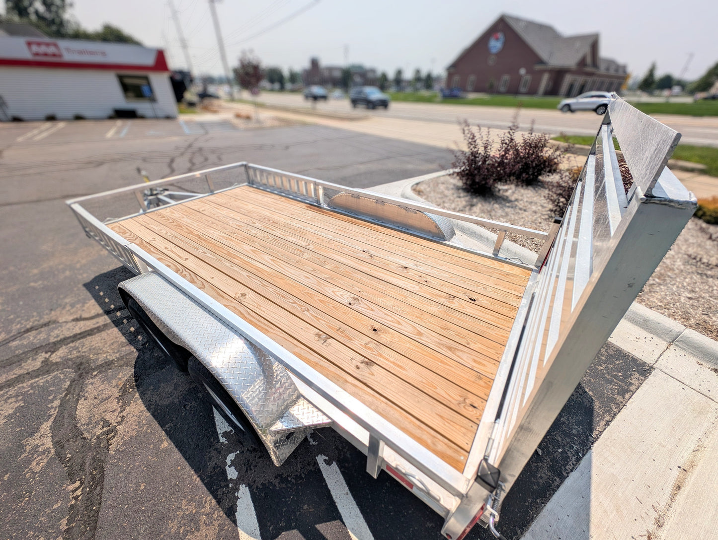 Silver Ox 7x14 Aluminum Tandem Axle Trailer – Side ATV Ramps | AAA Trailer