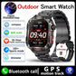 Military GPS Smartwatch Men Flashlight Compass Waterproof Bluetooth Call
