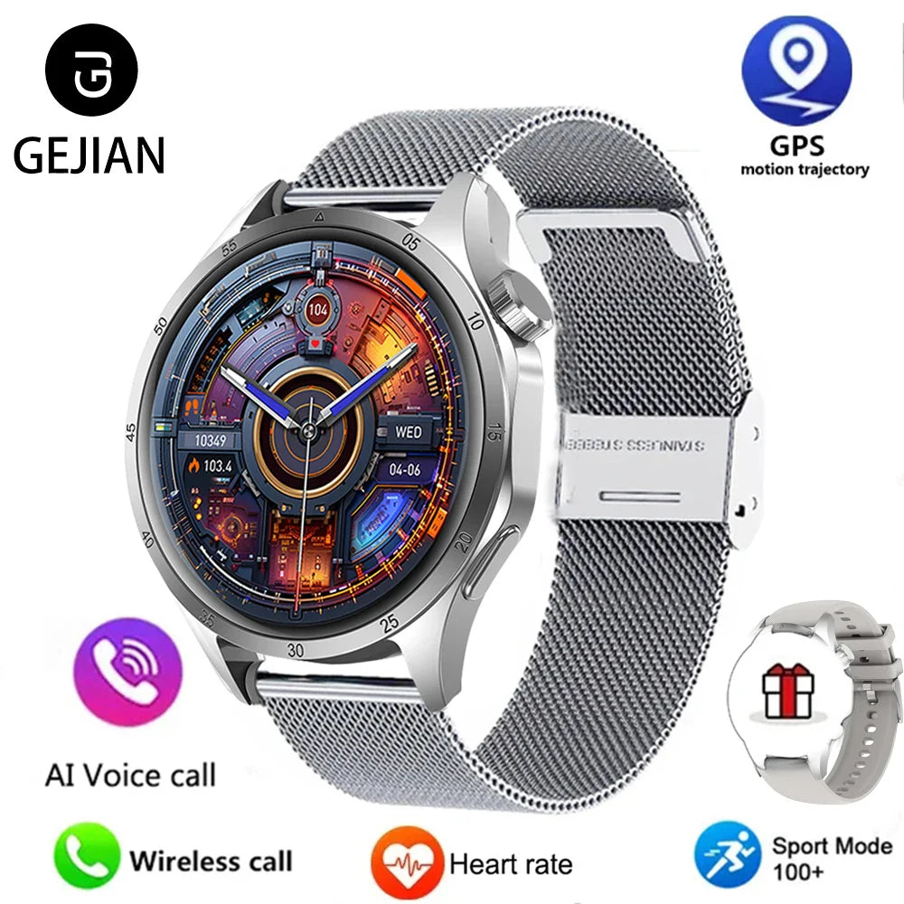 2025 Men GPS Smartwatch AMOLED Bluetooth Call NFC Waterproof