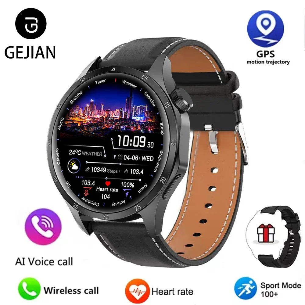 2025 Men GPS Smartwatch AMOLED Bluetooth Call NFC Waterproof