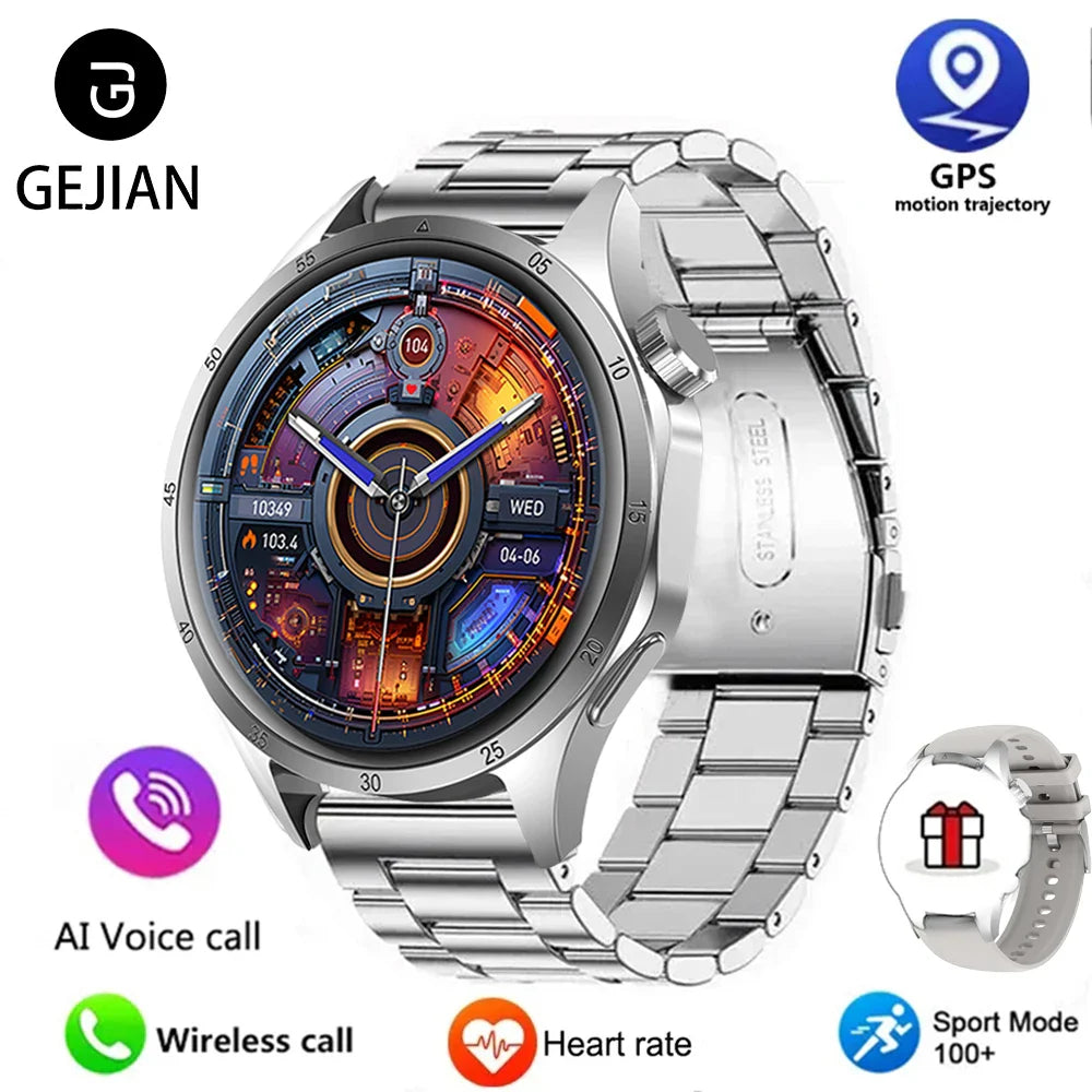 2025 Men GPS Smartwatch AMOLED Bluetooth Call NFC Waterproof