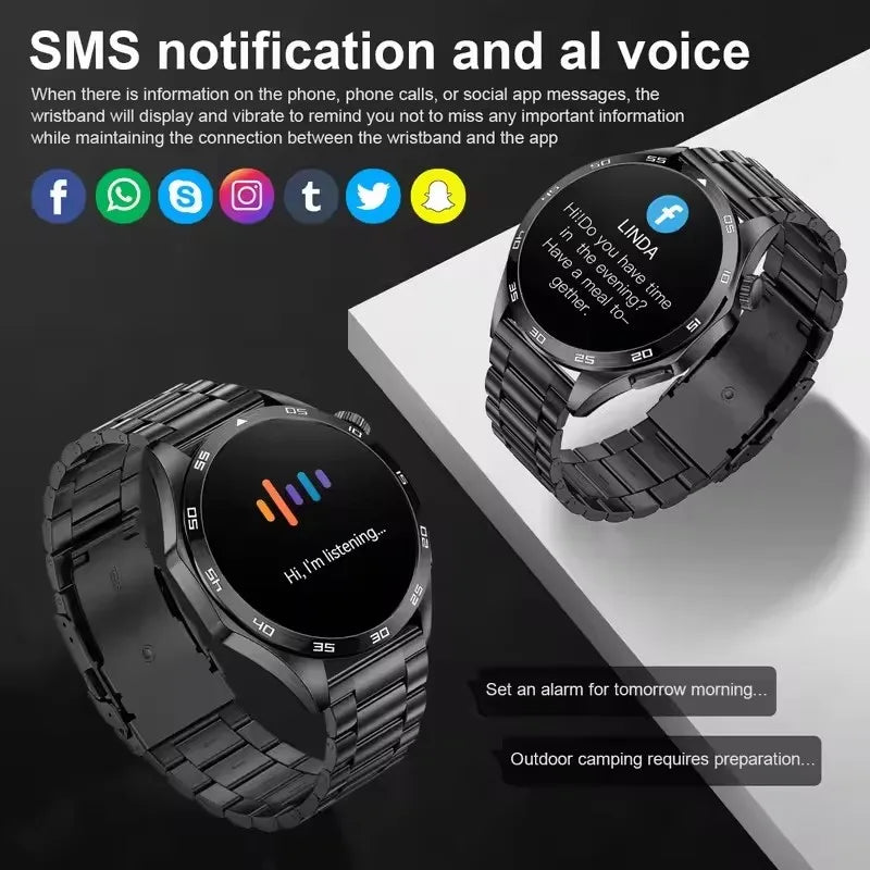 2025 Men GPS Smartwatch AMOLED Bluetooth Call NFC Waterproof