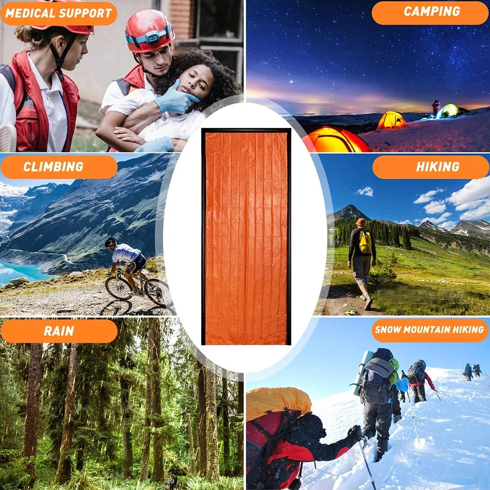 Portable Waterproof Emergency Sleeping Bag Thermal Survival Camping Gear