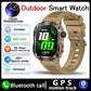 Military GPS Smartwatch Men Flashlight Compass Waterproof Bluetooth Call