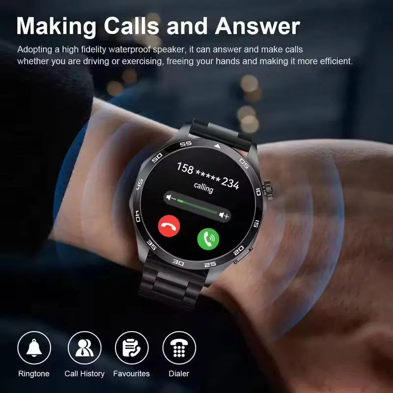 2025 Men GPS Smartwatch AMOLED Bluetooth Call NFC Waterproof