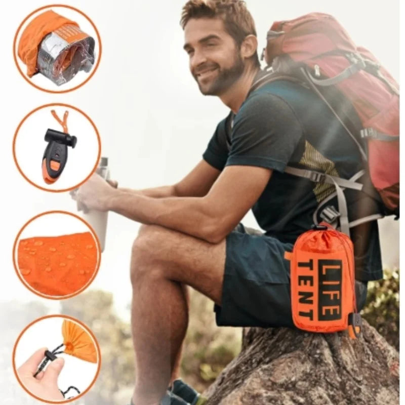 2 Person Emergency Tent Waterproof Camping Travel Shelter Gear