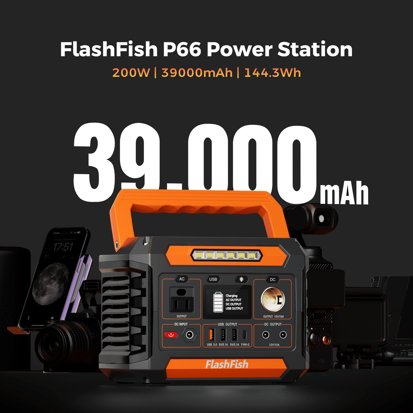 Portable 200W Solar Generator Power Station with Multiple Outputs