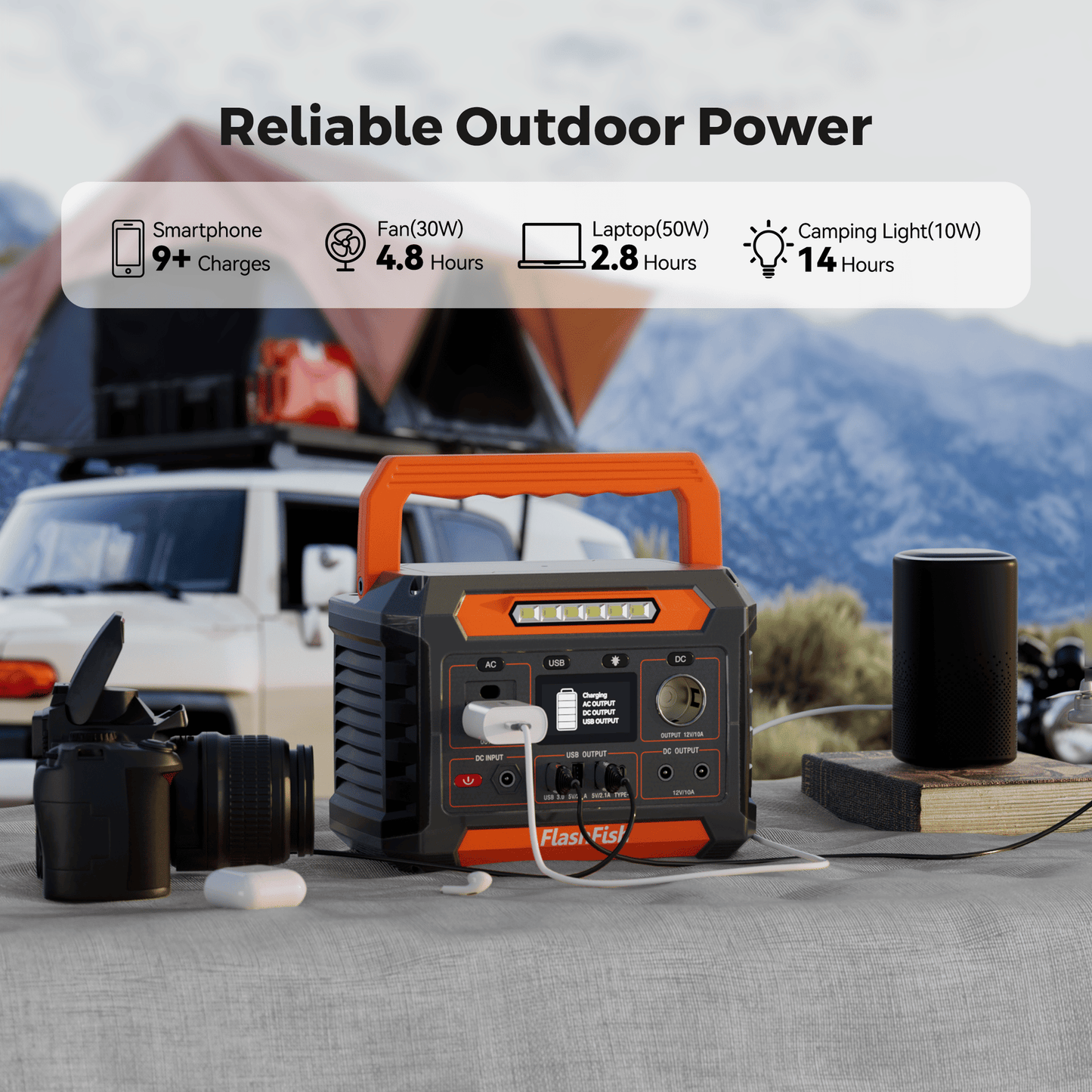 Portable 200W Solar Generator Power Station with Multiple Outputs