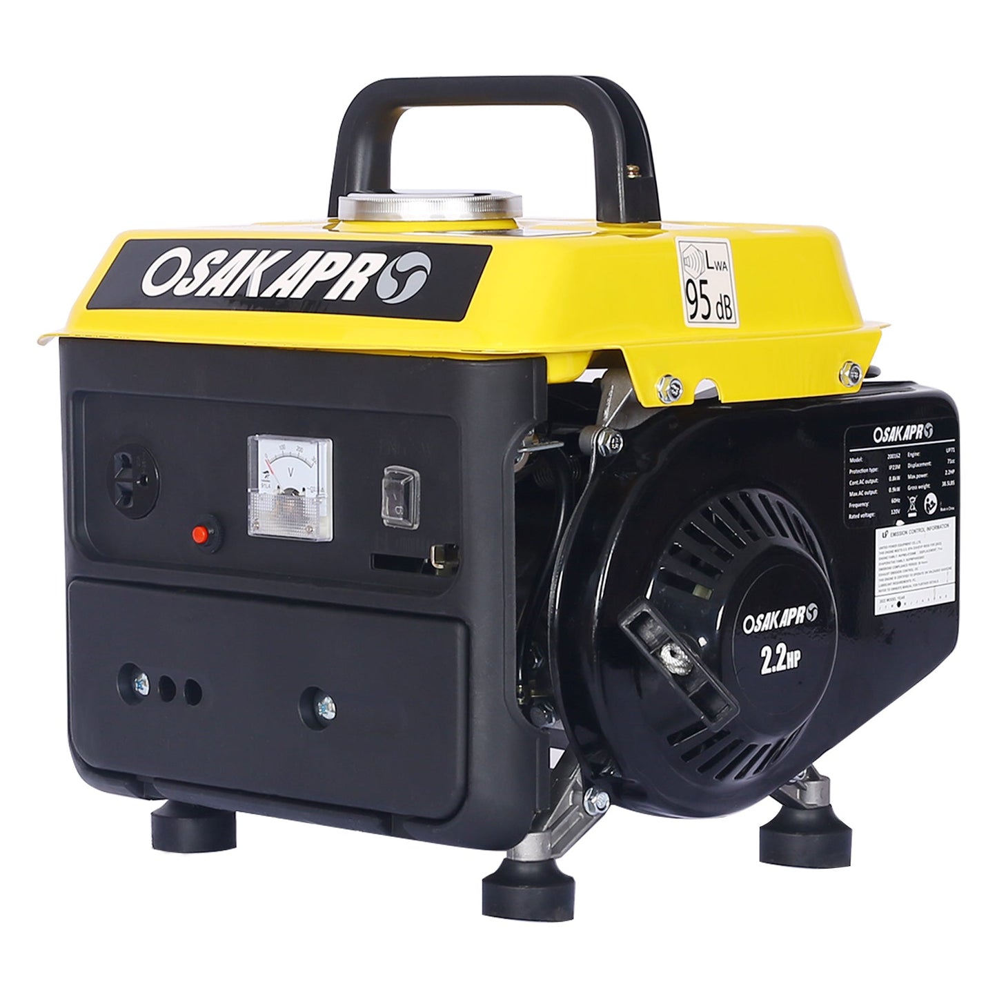Portable Low Noise Gas Generator Steel Frame for Home Use