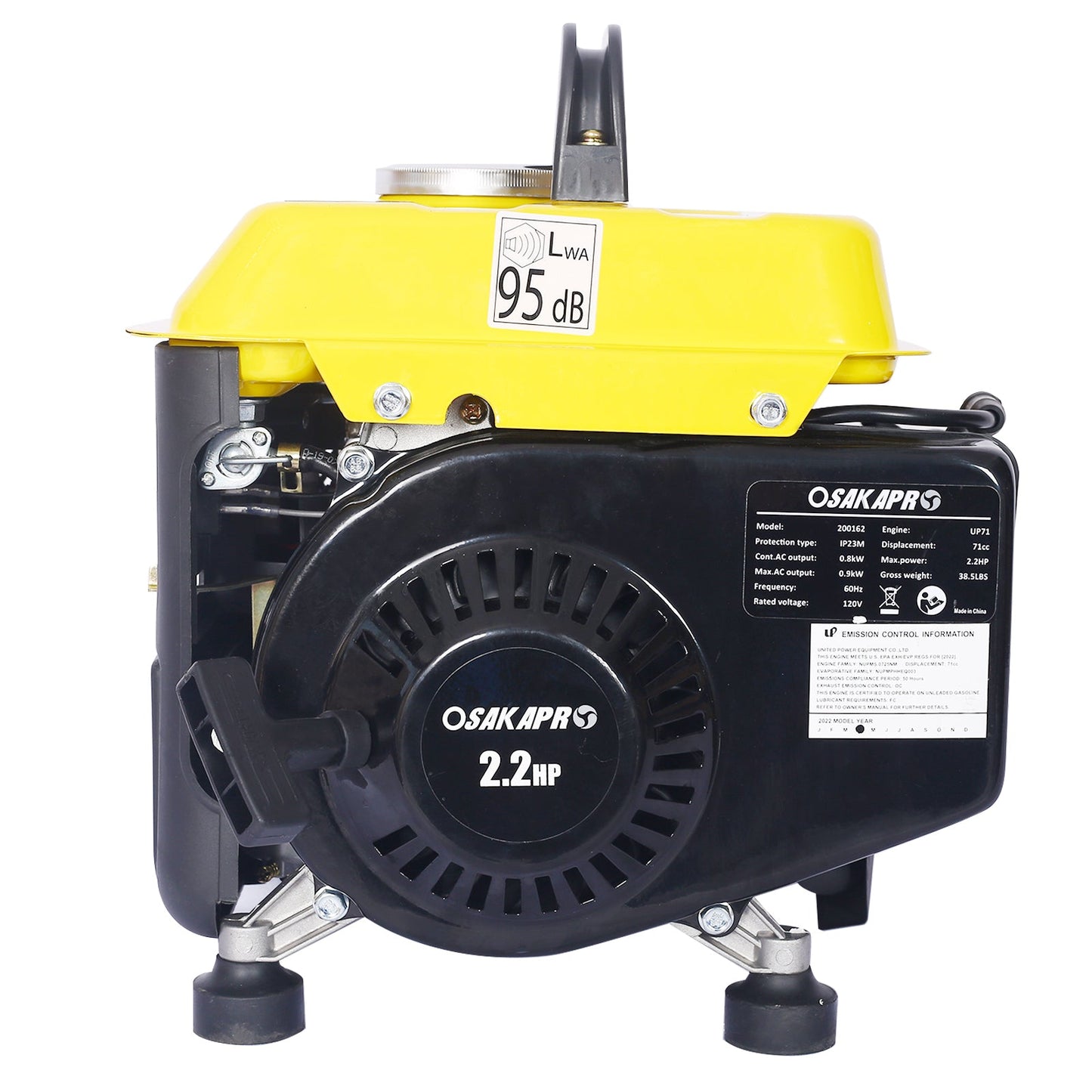 Portable Low Noise Gas Generator Steel Frame for Home Use